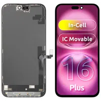 Display con Touchscreen JK per Apple iPhone 16 Plus, con Cornice, Versione LCD In-Cell IC Movable, Nero — 3