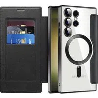 Custodia MagSafe per Samsung Galaxy S23 Ultra S918, Techsuit, SmartMag Book, Nera — 3