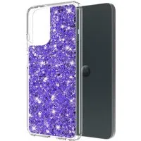 Custodia per Motorola Moto G14, Techsuit, Sparkly Glitter, Viola — 3