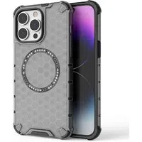 Custodia MagSafe per Apple iPhone 14 Pro, Techsuit, HoneyComb Shield, Bianca — 3