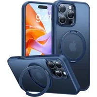 Custodia MagSafe per Apple iPhone 16 Pro, Torras, Ostand Pro, Blu navy — 3
