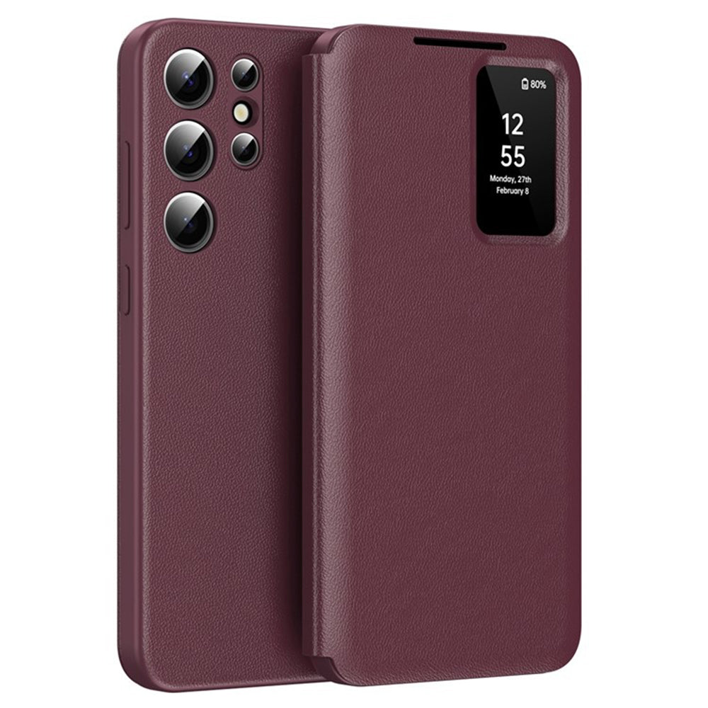 Techsuit Custodia per Samsung Galaxy S25 Ultra S938, Techsuit, SmartView, Rossa