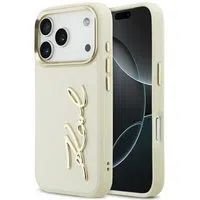 Custodia per Apple iPhone 17 Pro Max, Karl Lagerfeld, Script Logo, Beige — 3