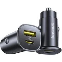 Caricatore Auto Baseus GoTrip, 30W, 3A, 1 x USB-A - 1 x USB-C, Nero C00072300123-00 — 3