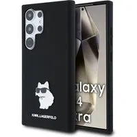 Custodia per Samsung Galaxy S24 Ultra S928, Karl Lagerfeld, Silicone Choupette Metal, Nera — 3