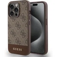 Custodia per Apple iPhone 15 Pro, Guess, 4G Stripe, Marrone — 3