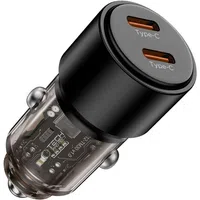 Caricatore Auto Tech-Protect CC03, 100W, 3.25A, 2 x USB-C, Nero — 3