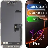 Display con Touchscreen MP compatibile con Apple iPhone 16 Pro, con Cornice, Versione Software OLED FHD 120Hz Diagnostica, Nero — 3