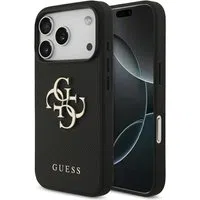 Custodia per Apple iPhone 17 Pro, Guess, 4G Grained Big and Classic Logo, Nera — 3