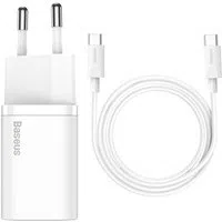 Caricatore di rete con cavo USB-C Baseus Super Si, 25W, 3A, 1 x USB-C, Bianco TZCCSUP-L02 — 3
