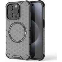 Custodia MagSafe per Apple iPhone 15 Pro Max, Techsuit, HoneyComb Shield, Nera — 3