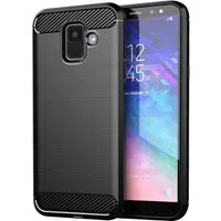 Custodia per Samsung Galaxy A6 (2018) A600, Techsuit, Carbonio, Nera — 3