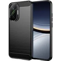 Custodia per Xiaomi Poco F7, Techsuit, Carbonio, Nera — 3