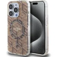 Custodia MagSafe per Apple iPhone 15 Pro Max, Guess, IML Gcube, Marrone — 3