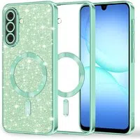 Custodia MagSafe per Samsung Galaxy A17 4G / A17 5G, Techsuit, Luxury Glitter, Verde Chiaro — 3