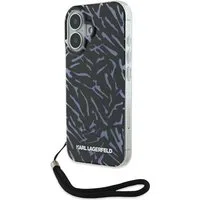 Custodia per Apple iPhone 16 Plus, Karl Lagerfeld, Zebra with Cord Strap, Viola — 3