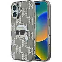 Custodia per Apple iPhone 16, Karl Lagerfeld, IML Luxury Electroplated Karl's Head, Nera — 3