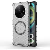 Custodia MagSafe per Xiaomi Redmi A3x / A3, Techsuit, HoneyComb Shield, Bianca — 3