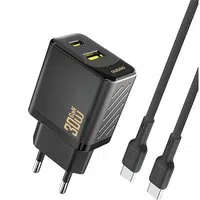 Caricabatterie da Rete con Cavo USB-C Dudao A27TCEU, 30W, 1 x USB-A - 1 x USB-C, Nero — 3