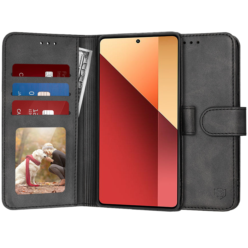 Custodia per Xiaomi Redmi Note 13 Pro 4G / Poco M6 Pro 4G, Techsuit, Diary Book, Nera