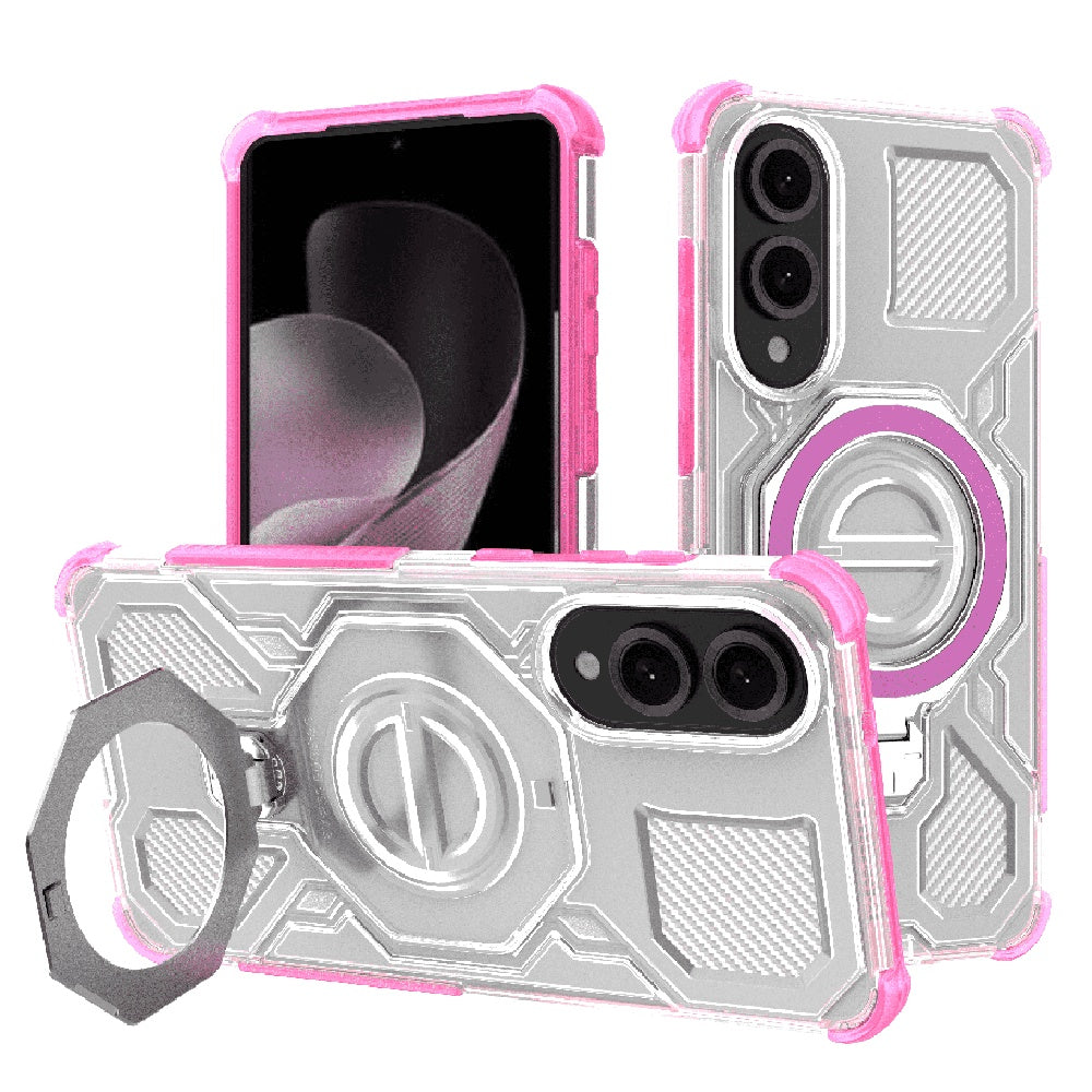 Techsuit Custodia per Samsung Galaxy S25 Edge S937, Techsuit, Carbon Shield Pro, Rosa