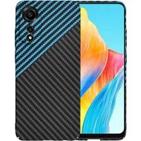 Custodia per Oppo A78 4G, Techsuit, Carbonite FiberShell, Nero Blu — 3