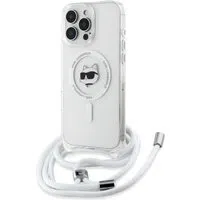 Custodia MagSafe per Apple iPhone 16, Karl Lagerfeld, IML Crossbody Choupette's Head con Tracolla, Trasparente — 3