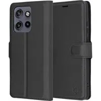 Custodia per Motorola Edge 60 Neo / Edge 50 Neo, Techsuit, Leather Folio, Nera — 3