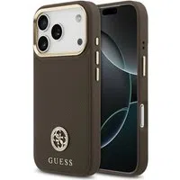 Custodia MagSafe per Apple iPhone 17 Pro, Guess, Grained Strass Logo, Marrone — 3