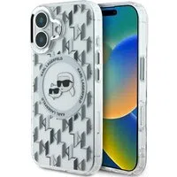 Custodia MagSafe per Apple iPhone 16, Karl Lagerfeld, IML Monogramma Karl & Choupette's Heads, Trasparente — 3