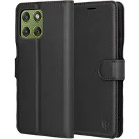 Custodia per Motorola Edge 70, Techsuit, Leather Folio, Nera — 3