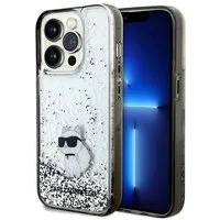 Custodia per Apple iPhone 14 Pro Max, Karl Lagerfeld, Liquid Glitter Choupette, Trasparente — 3