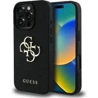 Custodia per Apple iPhone 16 Pro Max, Guess, Grained Big 4G Logo Small Classic Logo, Nera — 3
