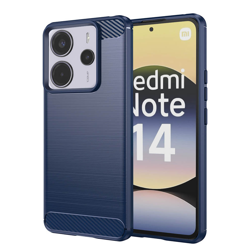 Custodia per Xiaomi Redmi Note 14 4G (Regionale), Techsuit, Carbonio, Blu