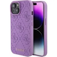Custodia per Apple iPhone 15, Guess, 4G Stamped, Lilla Chiaro — 3