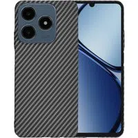 Custodia per Realme C63 / C61, Techsuit, Carbonite FiberShell, Nera — 3