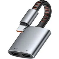 Adattatore Audio USB-C - USB-C / USB-C McDodo CA-3370, Grigio — 3