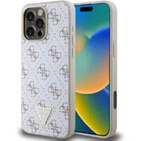 Custodia per Apple iPhone 16 Pro, Guess, 4G Triangle Logo, Bianca — 3