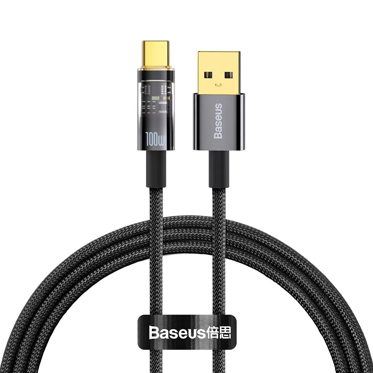 Cavo dati e ricarica da USB-A a USB-C Baseus Explorer, 100W, 1m, nero CATS000201 — 2