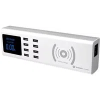 Caricabatterie Stazione Sunshine SS-309WD QI, 40W, 2.4A, 8 x USB-A, Bianco — 3