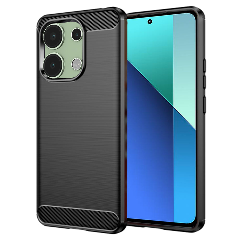 Custodia per Xiaomi Redmi Note 13 4G, Techsuit, Carbonio, Nera