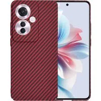 Custodia per Oppo Reno11 F, Techsuit, Carbonite FiberShell, Rossa — 3