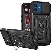 Custodia per Apple iPhone 12 / 12 Pro, Techsuit, CamShield, Nera — 3