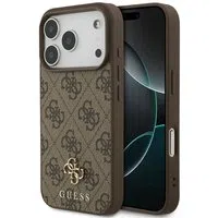 Custodia MagSafe per Apple iPhone 17 Pro, Guess, 4G Small and Classic Logo, Marrone — 3
