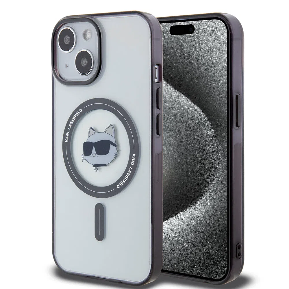 Custodia MagSafe per Apple iPhone 15 Plus, Karl Lagerfeld, IML Choupette's Head, Trasparente — 2