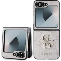 Custodia per Samsung Galaxy Z Flip7 FE F761 / Z Flip6 F741, Guess, 4G Metal Logo, Rosa — 3