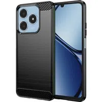 Custodia per Realme C63 / C61, Techsuit, Carbonio, Nera — 3