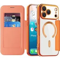 Custodia MagSafe per Apple iPhone 17 Pro Max, Techsuit, SmartMag Book, Arancione — 3