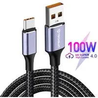 Cavo Dati e Ricarica USB-A - USB-C Techsuit PCB018, 100W, 1m, Nero — 3