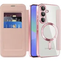 Custodia MagSafe per Samsung Galaxy A36 A366, Techsuit, SmartMag Book, Rosa — 3